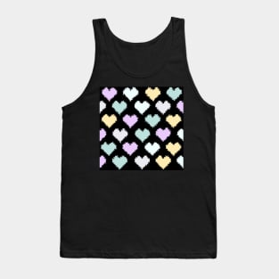 Pencil Stroke Pastel Hearts Pattern Tank Top